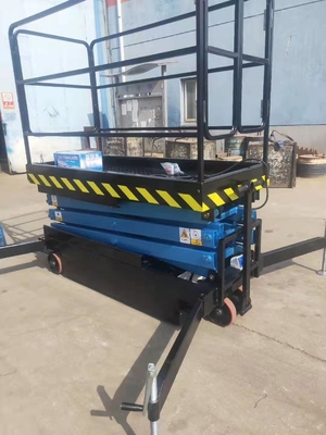 6m mobile hydraulic lift with mobile scissor arm structure and 1800*1000mm platform size