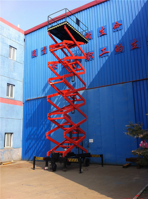 Heavy Duty Portable Scissor Lift Manganese Scissor Arms Q345B Motorized Wheel